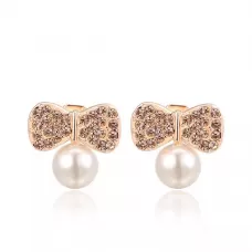 Серьги ROZI RR-62325B бантики с жемчужиной