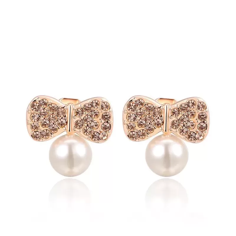 Серьги ROZI RR-62325B бантики с жемчужиной