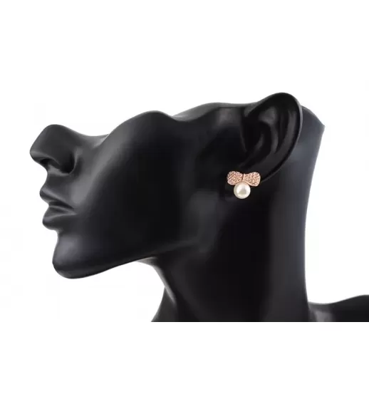 Серьги ROZI RR-62325B бантики с жемчужиной