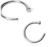 Серьга полукольцо для пирсинга крыла носа PiercedFish NOCP из медицинской стали