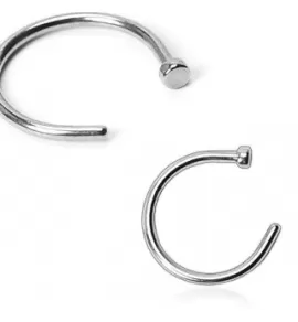 Серьга полукольцо для пирсинга крыла носа PiercedFish NOCP из медицинской стали