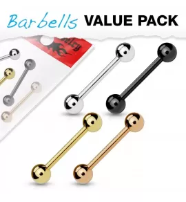 Набор из 4 стальных штанг для пирсинга языка PiercedFish VB-035