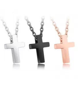 Кулон крестик на тонкой цепочке Everiot SPD-XP-1706 из стали