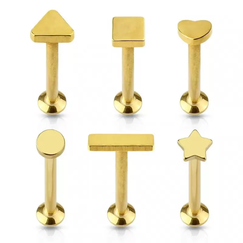 Набор из 6 серег для пирсинга (микролабрет) из стали PiercedFish VL-21