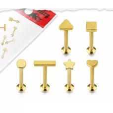 Набор из 6 серег для пирсинга (микролабрет) из стали PiercedFish VL-21