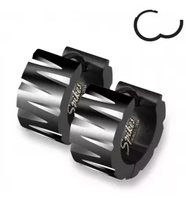 Черные серьги-кольца Spikes SE2124 из стали