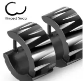 Черные серьги-кольца Spikes SE2124 из стали