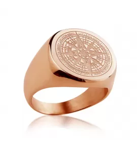 Мужской стальной перстень RSS-7389-RD с розой ветров