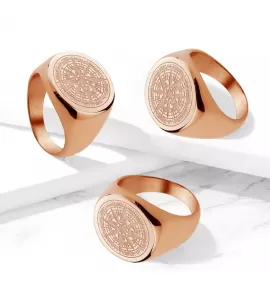 Мужской стальной перстень RSS-7389-RD с розой ветров