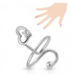 Кольцо на фалангу TATIC R-A018-C с сердцем