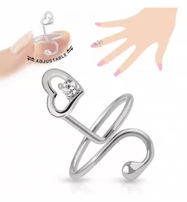 Кольцо на фалангу TATIC R-A018-C с сердцем