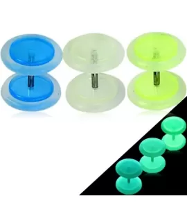 Серьга PiercedFish PGFX светящееся в темноте (имитация плага)