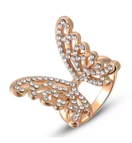 Кольцо ROZI RG-13560 в форме бабочки с фианитами