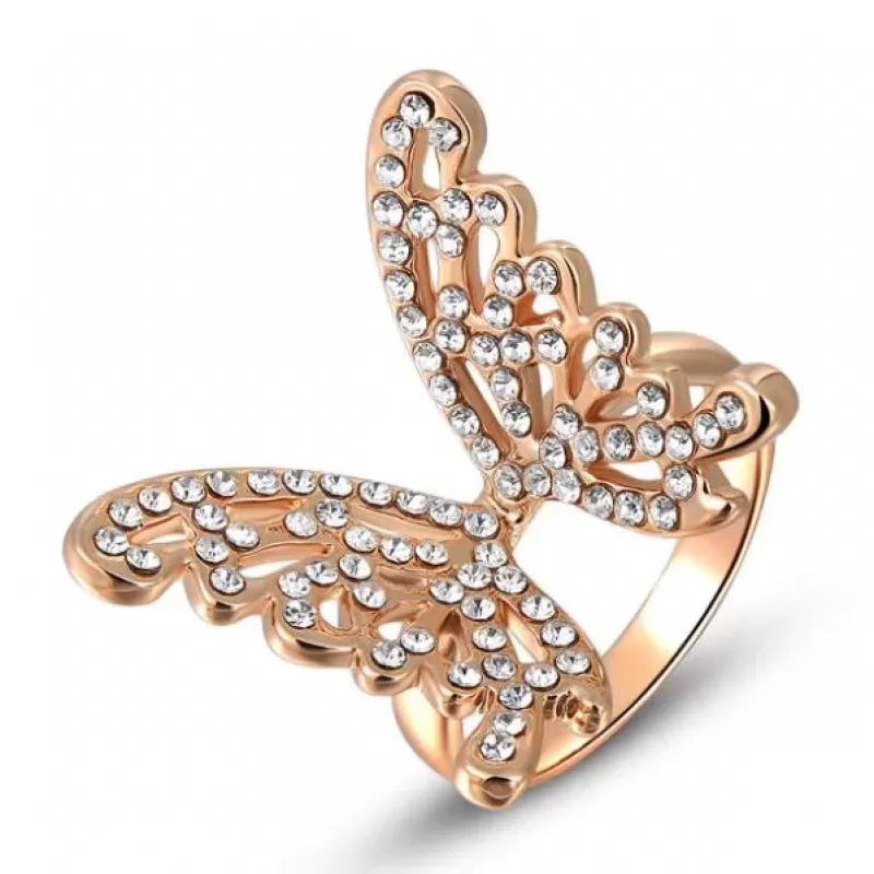 Кольцо ROZI RG-13560 в форме бабочки с фианитами