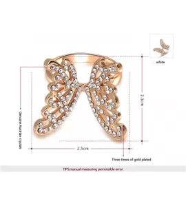 Кольцо ROZI RG-13560 в форме бабочки с фианитами