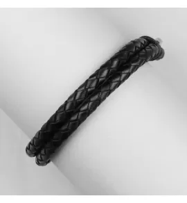 Кожаный плетеный мужской браслет Everiot Select LNS-5010 черный