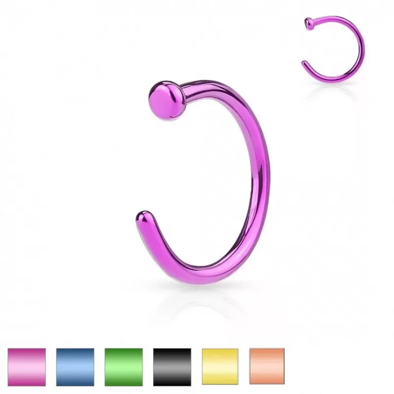 Серьга полукольцо для пирсинга носа PiercedFish NOCPG/NOCPR/NOCPT из стали