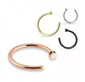 Серьга полукольцо для пирсинга носа PiercedFish NOCPG/NOCPR/NOCPT из стали