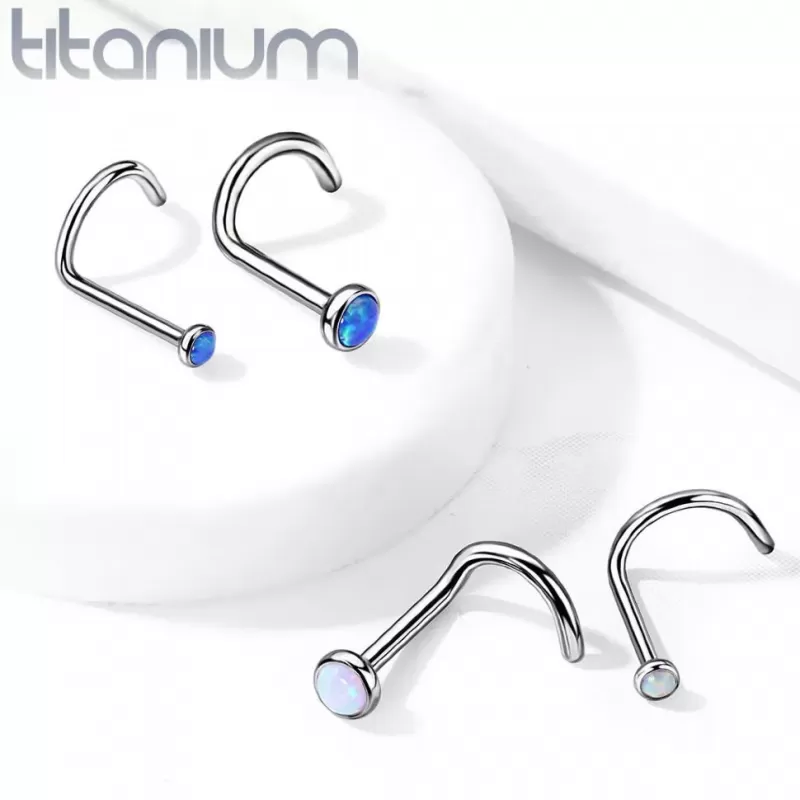 Титановая серьга нострил (улитка) Pirslab T23NO5-OP17 для пирсинга носа