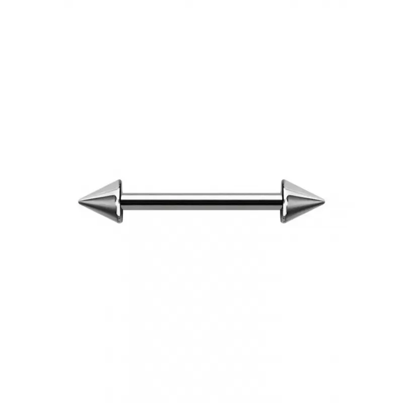 Штанга с шипами из стали для пирсинга хряща уха (хеликс, индастриал), брови, сосков PiercedFish BS02 (от 6 до 38 мм)