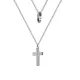 Колье из цепочки Everiot SN-XP-2039 стальное с крестом и фианитами