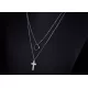Колье из цепочки Everiot SN-XP-2039 стальное с крестом и фианитами