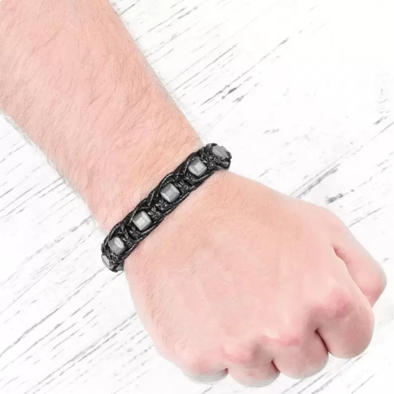 Плетеный браслет Шамбала из гематита Everiot Select LNS-2150