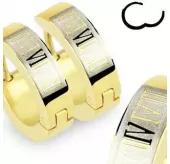 Серьги кольца TATIC SE2063 стальные с римскими цифрами