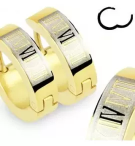 Серьги кольца TATIC SE2063 стальные с римскими цифрами
