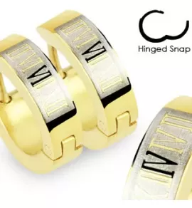 Серьги кольца TATIC SE2063 стальные с римскими цифрами