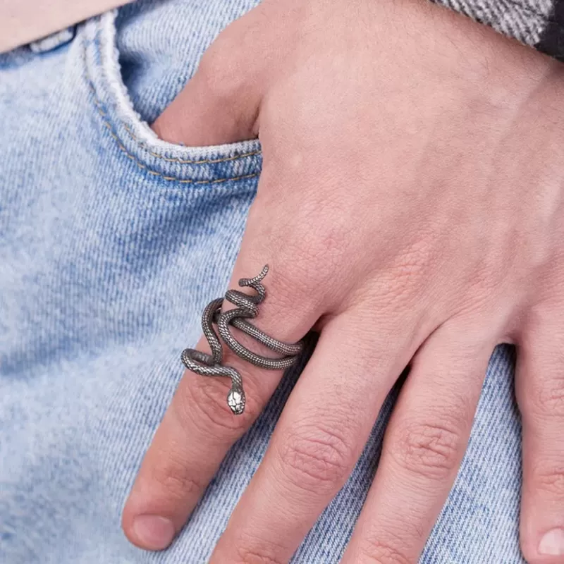 Кольцо из стали TATIC SR-BR-103 в виде змеи