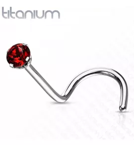 Титановая серьга для пирсинга носа (нострил) Pirslab T23NO4-R с фианитом