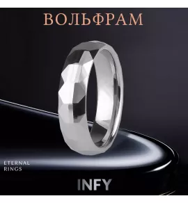 Кольцо из карбида вольфрама INFY R-TG-0111 с геометрическими гранями
