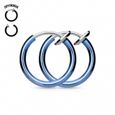 Серьги-обманки (клипсы, каффы) 2 шт. из стали PiercedFish 2xSEP45-B для имитации пирсинга носа, уха, септума, хеликса