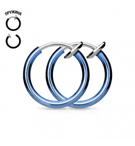 Серьги-обманки (клипсы, каффы) 2 шт. из стали PiercedFish 2xSEP45-B для имитации пирсинга носа, уха, септума, хеликса