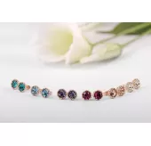 Серьги ROZI RR-14210 гвоздики с цветным камнем