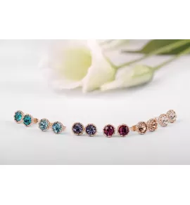 Серьги ROZI RR-14210 гвоздики с цветным камнем