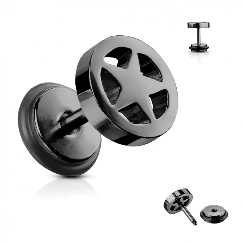 Серьга PiercedFish PSFX-14 со звездой (имитация плага)