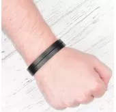 Черный кожаный браслет мужской Everiot BC-MJ-1626 в классическом стиле
