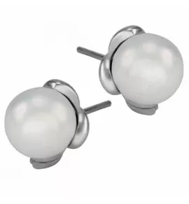 Серьги-гвоздики из стали Everiot AAB-338ESS-ST Жемчужная лилия