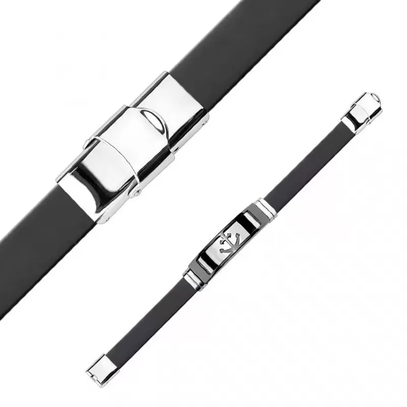 Мужской браслет из каучука с якорем TATIC SSBM-0907