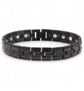 Магнитный браслет мужской черный Magnetana KBM-56163-TJK