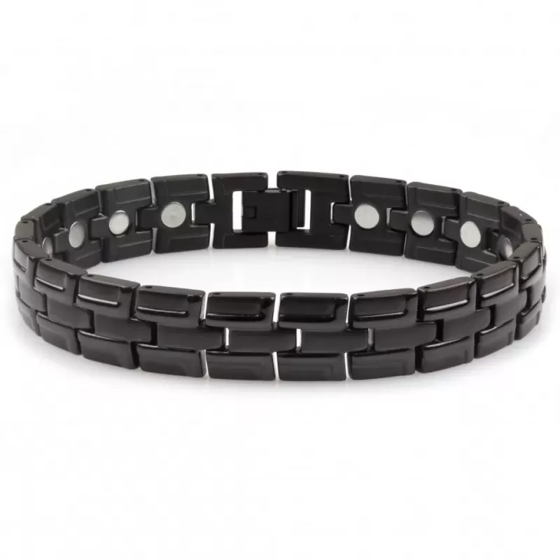 Магнитный браслет мужской черный Magnetana KBM-56163-TJK