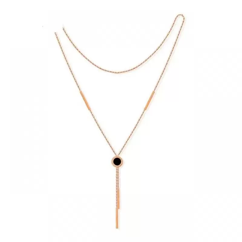 Стальное колье-сотуар из цепочек Everiot SN-XP-2058 с подвесками