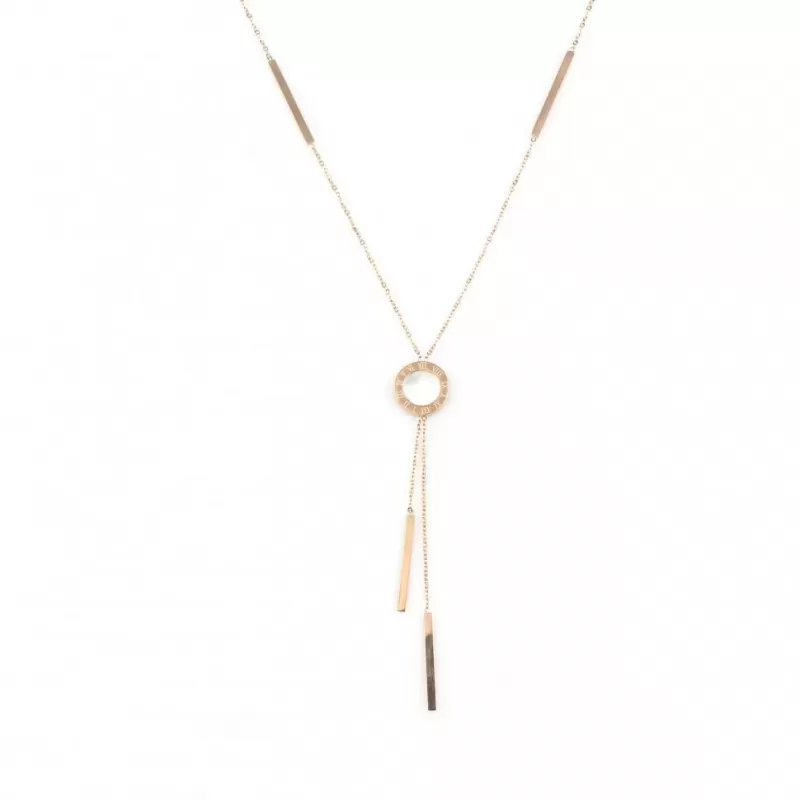 Стальное колье-сотуар из цепочек Everiot SN-XP-2058 с подвесками