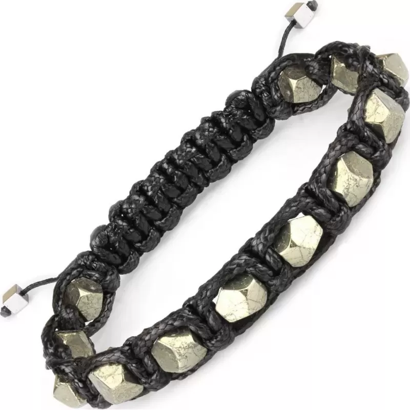 Черный плетеный браслет Шамбала из пирита Everiot Select LNS-2067