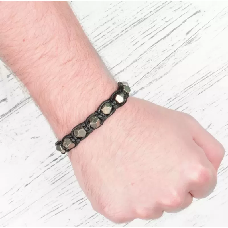 Черный плетеный браслет Шамбала из пирита Everiot Select LNS-2067