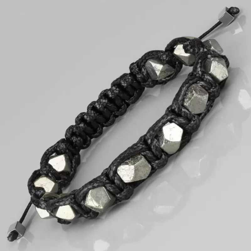 Черный плетеный браслет Шамбала из пирита Everiot Select LNS-2067