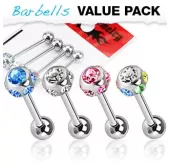 Набор из 4 штанг для пирсинга языка PiercedFish VB-020