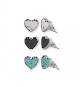 Женские пусеты в форме сердец Everiot AAB-461ESS из стали